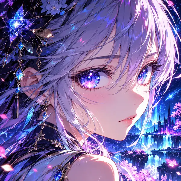 Illustration expressive d’un personnage d’anime aux couleurs saturées